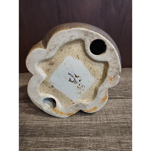 CERAMIC GOOD LUCK CHUNKY GRAY Blue ELEPHANT 8.5" H 6" W 6" Deep Glazed Pottery - Picture 5 of 5